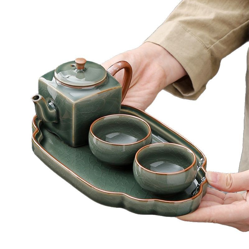 Bộ ấm trà du lịch đơn giản bộ ấm trà nhỏ tặng quà di động ngoài trời