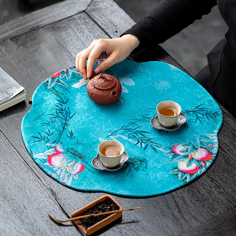 Tấm lót bong bóng khô Zen kiểu Trung Quốc mới tấm lót cách nhiệt hai mặt tấm lót cách nhiệt hai mặt tấm lót hình tròn tấm lót bàn chống thấm nước bán buôn