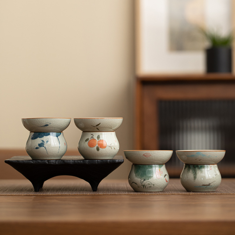 Đồ gia dụng Ge Lò nung Vẽ Tay lọc trà lọc trà lọc trà lọc trà đồ tạo tác pha trà lưới lọc phụ kiện trà