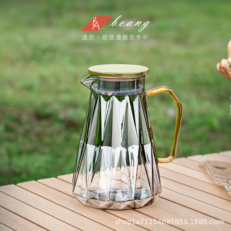 Bộ ấm chén và bình nước phong cách hiện đại cao cấp dùng trong nhà, kèm khay, ấm trà thủy tinh cao cấp và bộ nước, trang trí phòng khách.