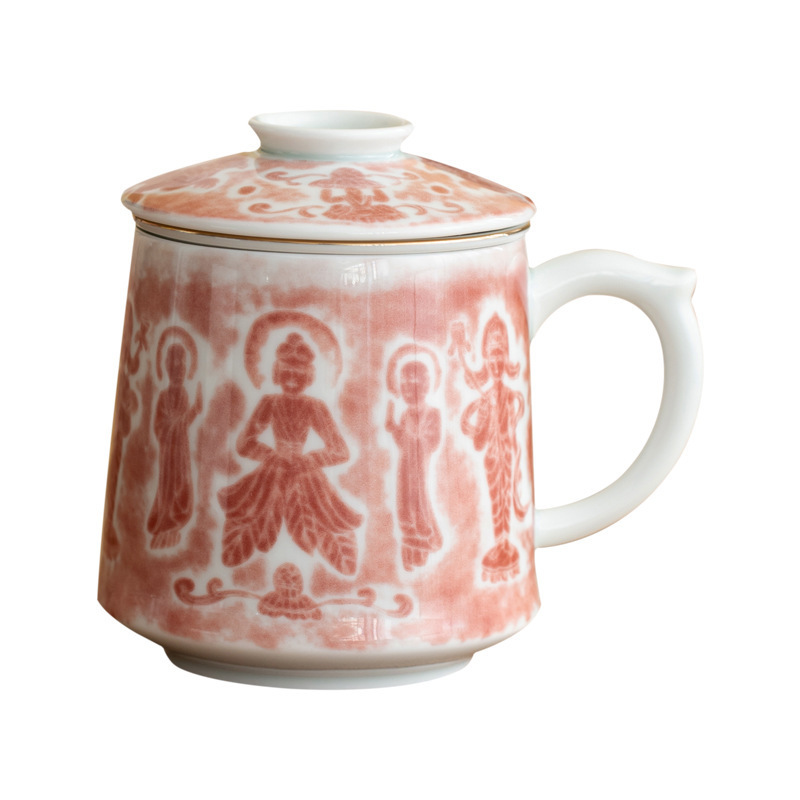 Cốc văn phòng cọ xát Yunku Vientiane ấm trà đơn gốm sứ bộ ba mảnh chống bỏng bộ đồ trà cốc cổ điển bán buôn