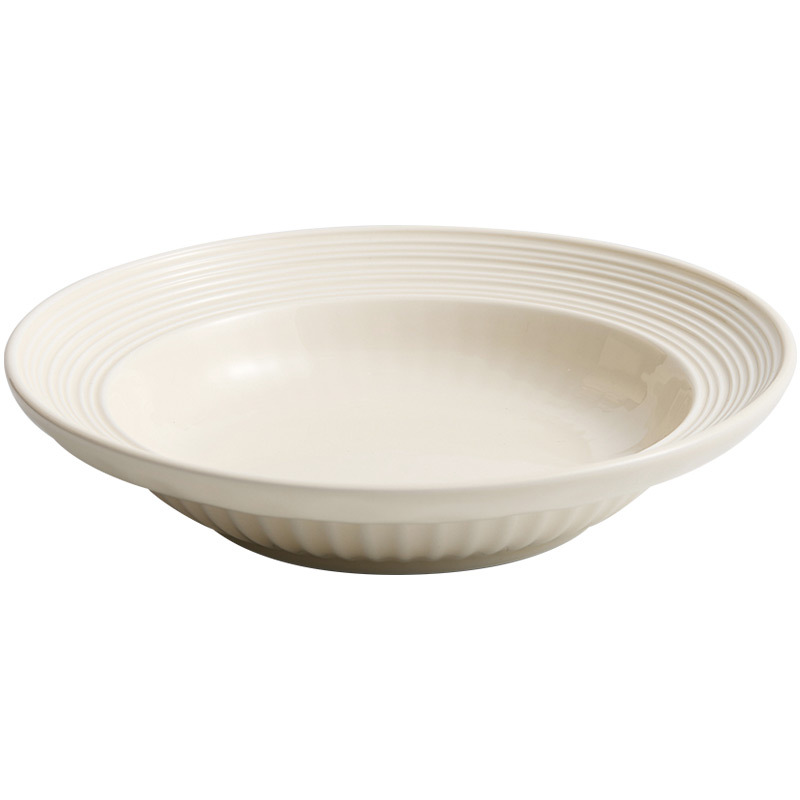 Đĩa kiểu kem, dùng trong gia đình, mẫu mới 2025, đĩa ăn steak, đĩa ăn sáng tròn gốm sứ cao cấp, sang trọng nhẹ nhàng, dùng để bày món ăn.