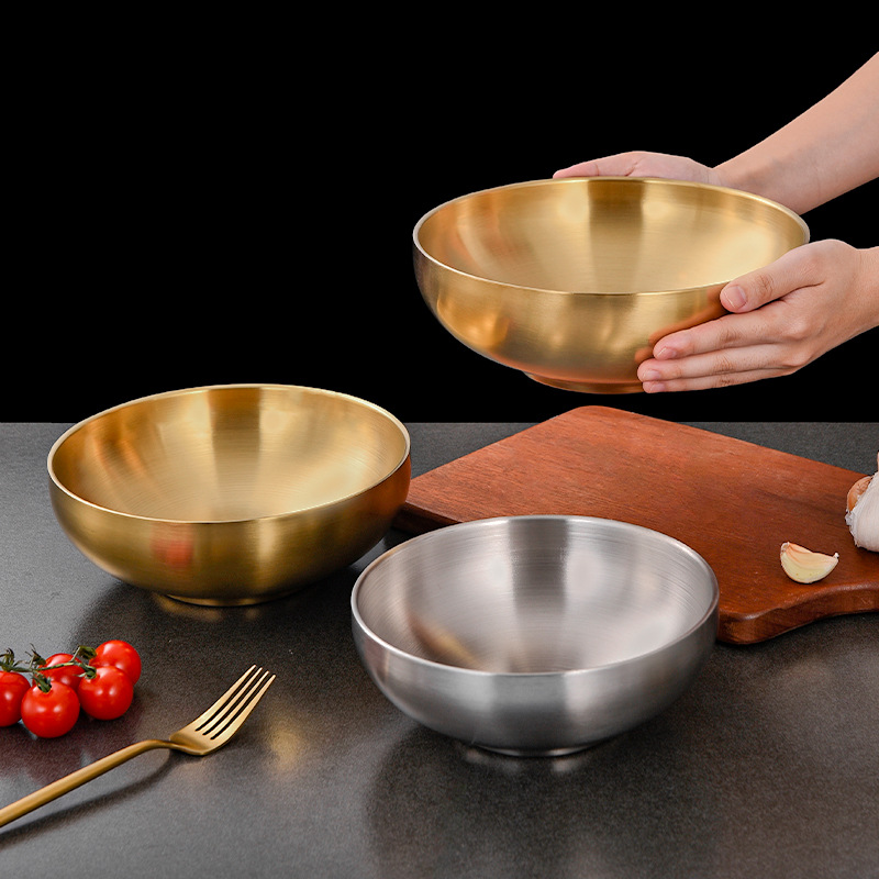 Tô Inox 304 2 Lớp Cách Nhiệt PBCP16 Bát Đựng Mì Lạnh Hàn Quốc, Ramen, Salad Cao Cấp