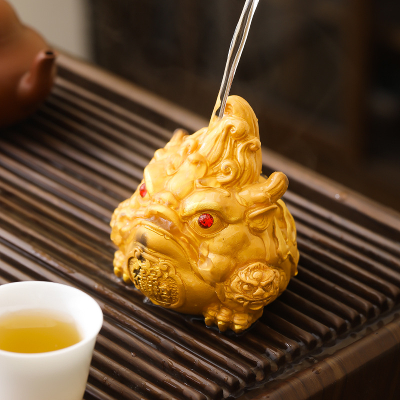 Vật nuôi trà thay đổi nhiệt độ Nabao Cóc vàng cửa hàng có thể giữ đổi màu bàn trà cao cấp trang trí bàn trà đạo đồ trang trí chơi trà sáng tạo