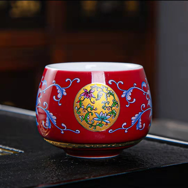Cốc trà gốm sứ, cốc chủ nhân tráng men, cốc đơn phòng khách gia dụng, cốc trà thủ công, hộp quà tặng, Cốc pha trà
