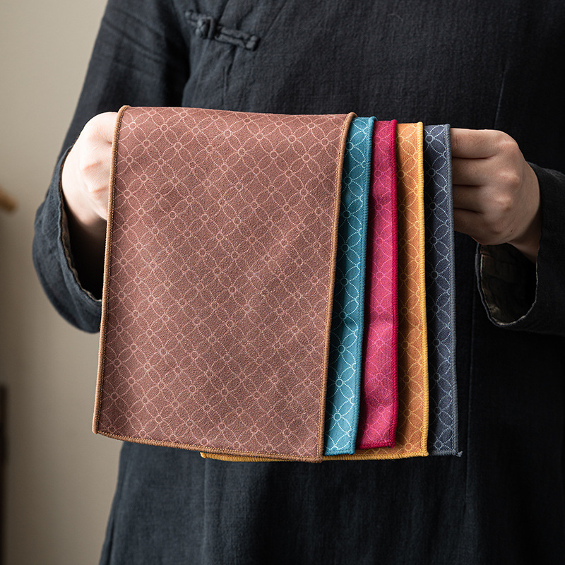 Khăn trà khăn trải bàn trà cao cấp thấm nước khăn trải bàn trà cao cấp dụng cụ trà Kung Fu kiểu Trung Quốc phụ kiện trà đạo khăn trải bàn trà