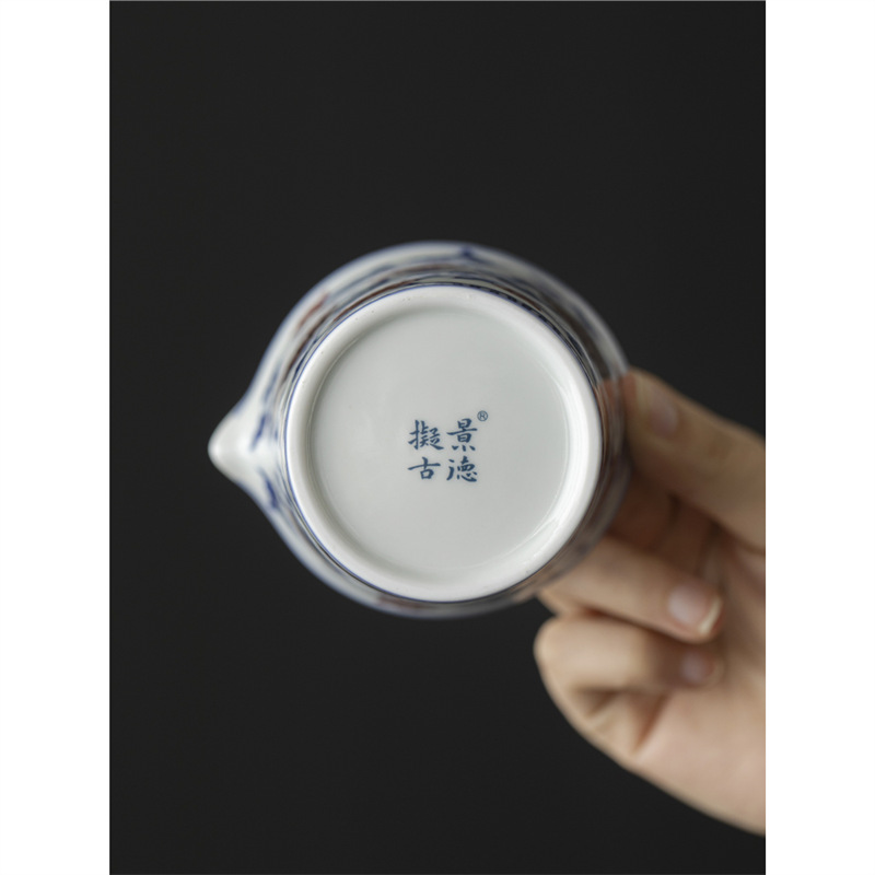 Cốc công bằng gốm cổ điển, trà sứ đỏ tráng men xanh trắng, dụng cụ pha trà, phụ kiện bộ trà Kung Fu, cốc đồng nhất không bị nóng