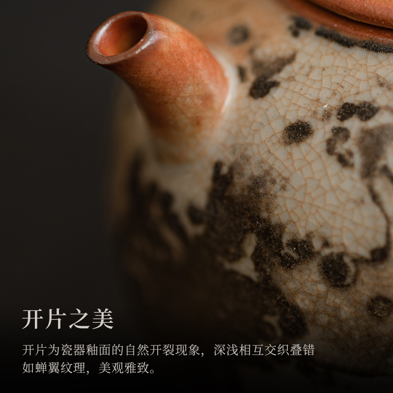 Nồi lựu Zhiye Cat Nồi lọc vẽ tay bằng bạc Nồi đơn gốm sứ gia dụng dung tích lớn Bộ trà Kung Fu