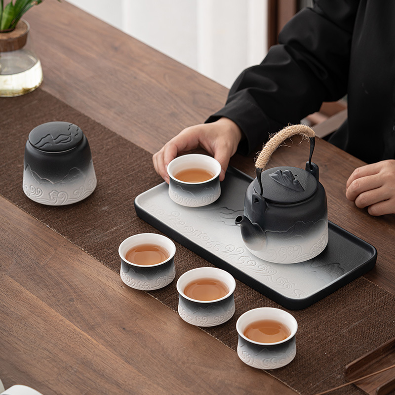 Bộ bọt khô Shanhai Guan Bộ dụng cụ trà Kung Fu đơn giản Bộ trà quà tặng doanh nghiệp Bộ trà nhỏ