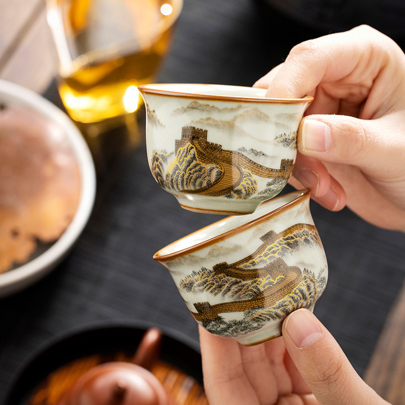 Cốc trà Vạn Lý Trường Thành Cốc chủ nhân cao cấp chuyên dụng cá nhân Cốc trà gốm sứ văn phòng gia dụng