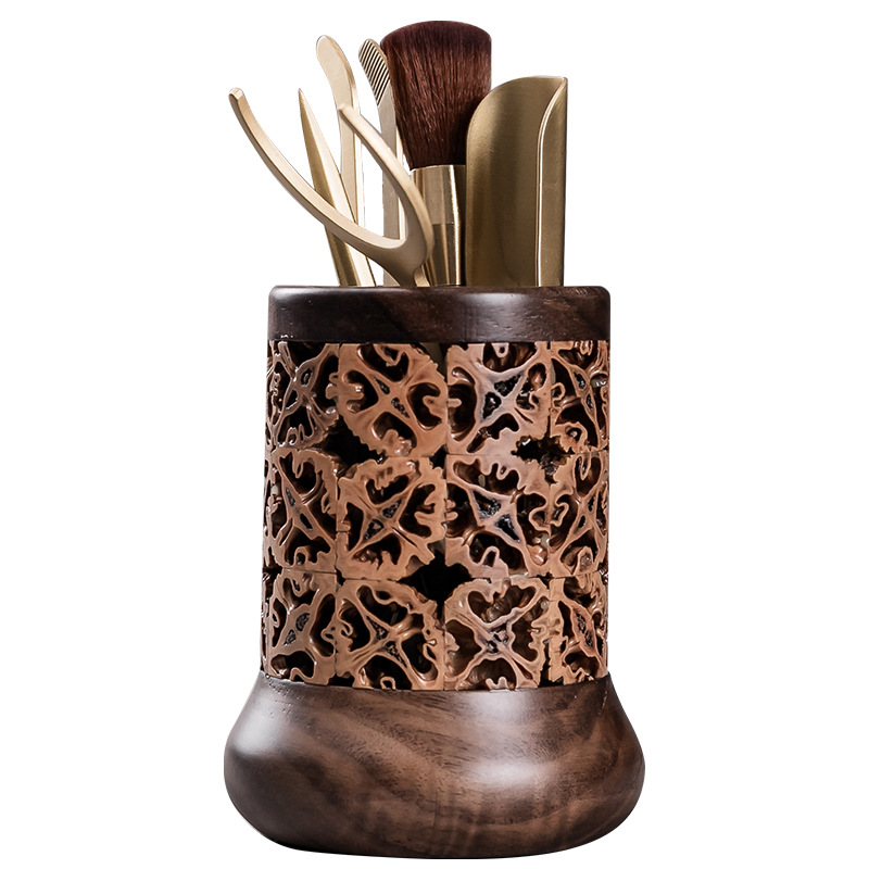 Trà đạo sáu quý ông vỏ quả óc chó ghép thủ công kẹp trà Gỗ Óc Chó gia dụng Bộ trà Kung Fu phối