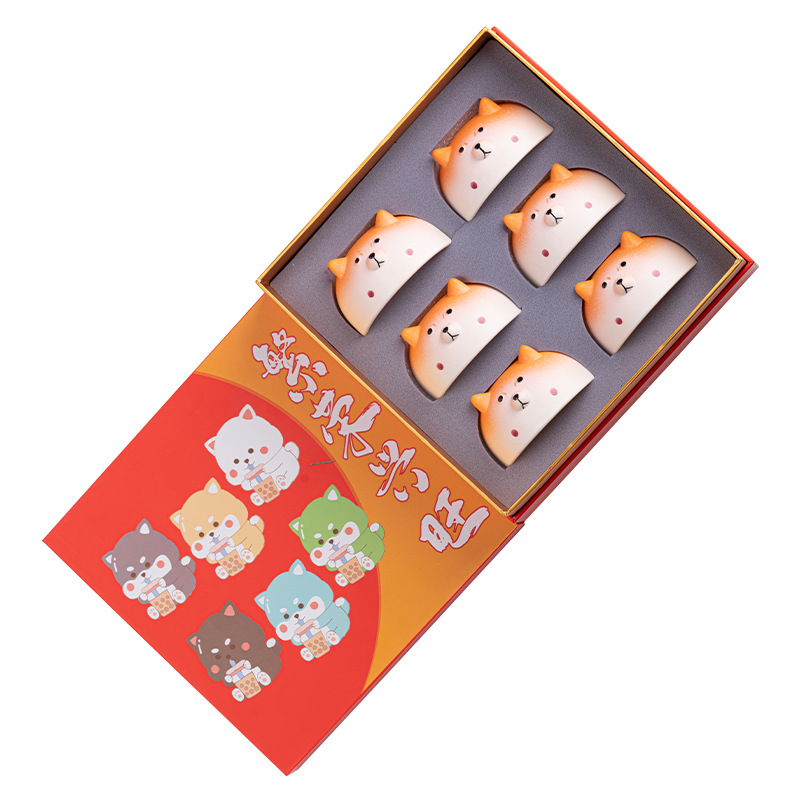 Cốc trà gốm sứ sáng tạo Chai Inu, cốc trà hoạt hình, cốc chủ nhân, cốc đơn, chén trà gia dụng, hộp quà tặng