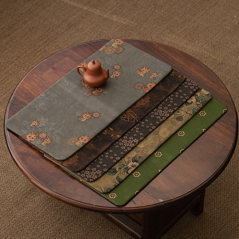 Ghế trà nhỏ thiền chiếu vải sợi mây thơm chiếu bong bóng khô hai mặt bàn trà kiểu Trung Quốc mới đệm vải cách nhiệt chống nước phong cách Trung Quốc