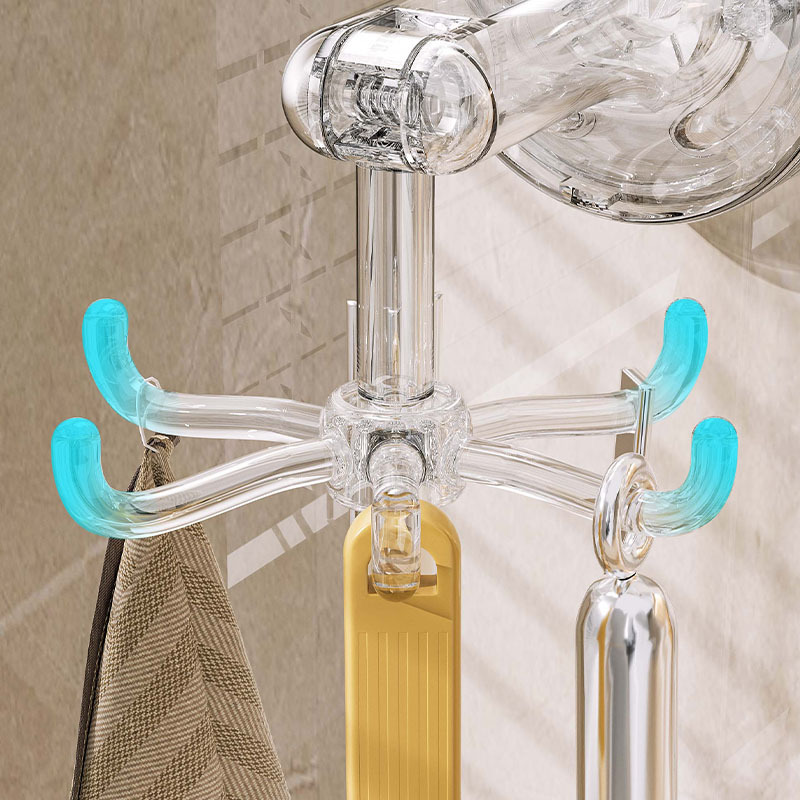 Móc cốc hút nhà bếp móc dính xoay sáu Móng đa chức năng không đục lỗ mạnh mẽ giá treo thìa