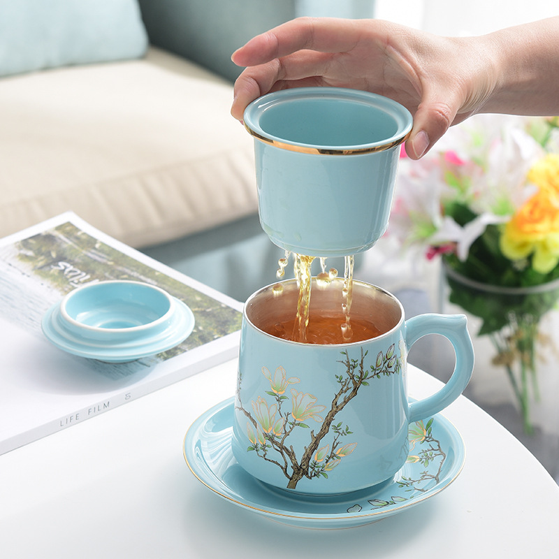 Cốc tinh tế, cốc pha trà văn phòng sang trọng nhẹ cao cấp, bộ trà tách nước dành riêng cho nữ, quà lưu niệm