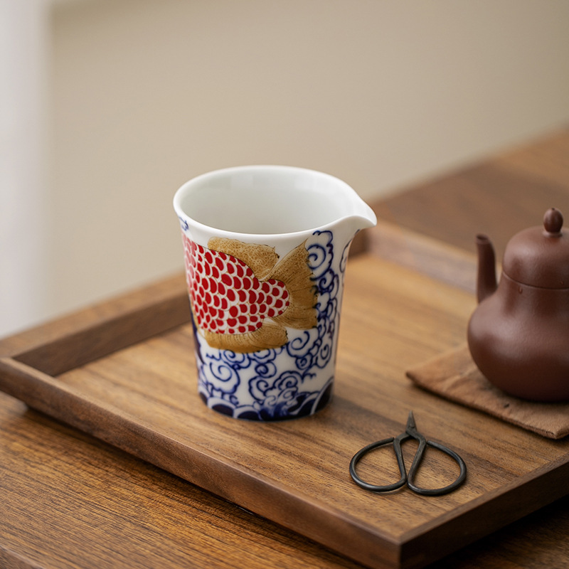 Cốc sứ ngọc bích mỡ cá rồng Nafu, bộ trà gốm sứ, tách trà, tách đều, bán buôn phụ kiện trà đạo biển trà đơn