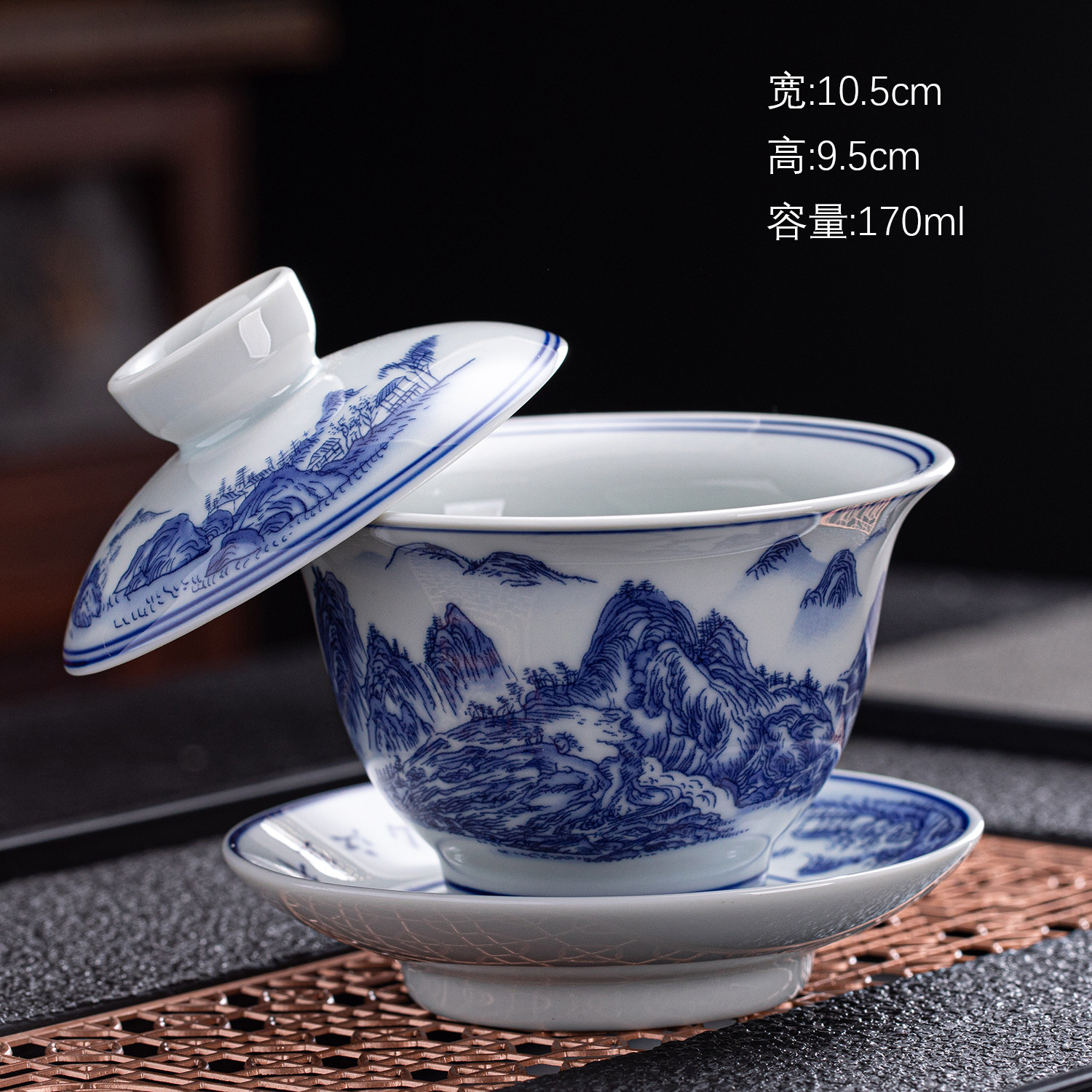 Bát sứ Sancai có nắp, bộ ấm trà đơn gia dụng, tách trà Kung Fu Trung Quốc có nắp, bát có nắp bán buôn