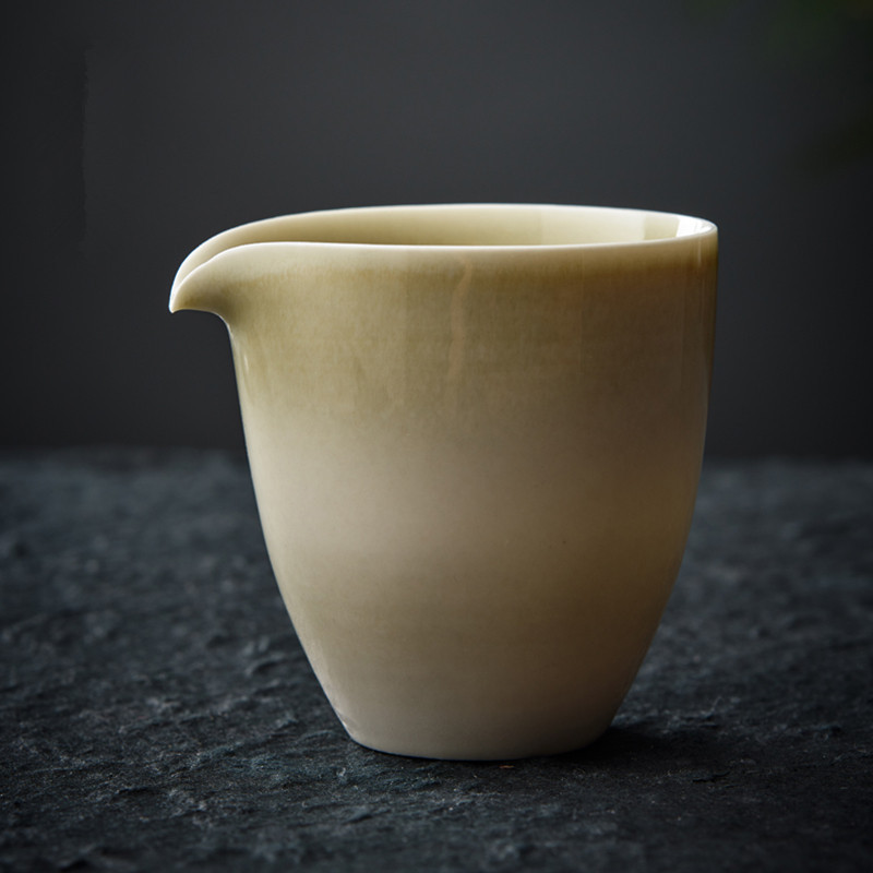 Bộ trà tráng men màu xám thực vật cốc công bằng cốc tách trà gốm sứ đơn cốc đồng nhất phụ kiện trà đạo thủ công Biển Trà gia dụng