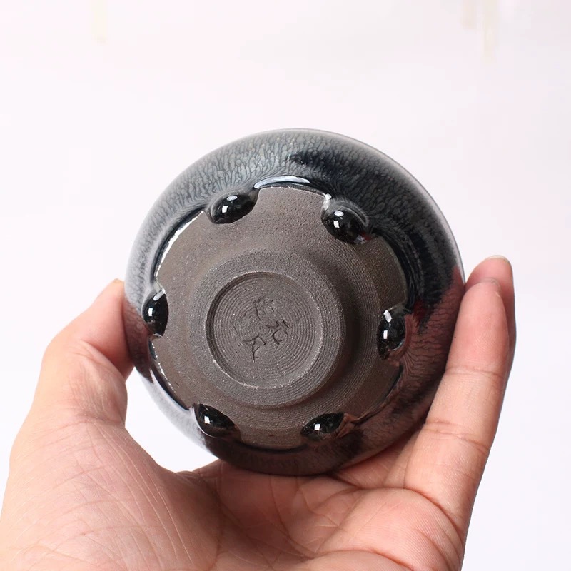 Cốc trà Jianzhan có nước mắt tráng men cốc chủ nhân cổ điển cốc đơn bộ trà gốm sứ Yinhao Tuhao mũ Pingkou General Cup