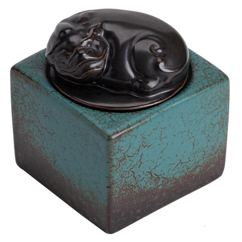 Bình trà Chunlan Pixiu Bình trà gốm sứ gia dụng cổ điển Bình nhỏ kín hộp trà xanh mini