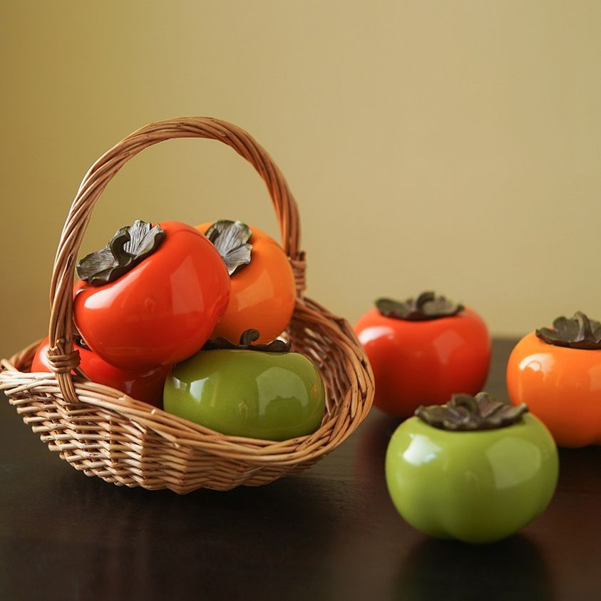 Hộp Trà Hồng giả, Hộp Hồng gốm sứ mini, lon nhỏ, hộp trà, đồ trang trí, bao bì hộp quà Trống Rỗng