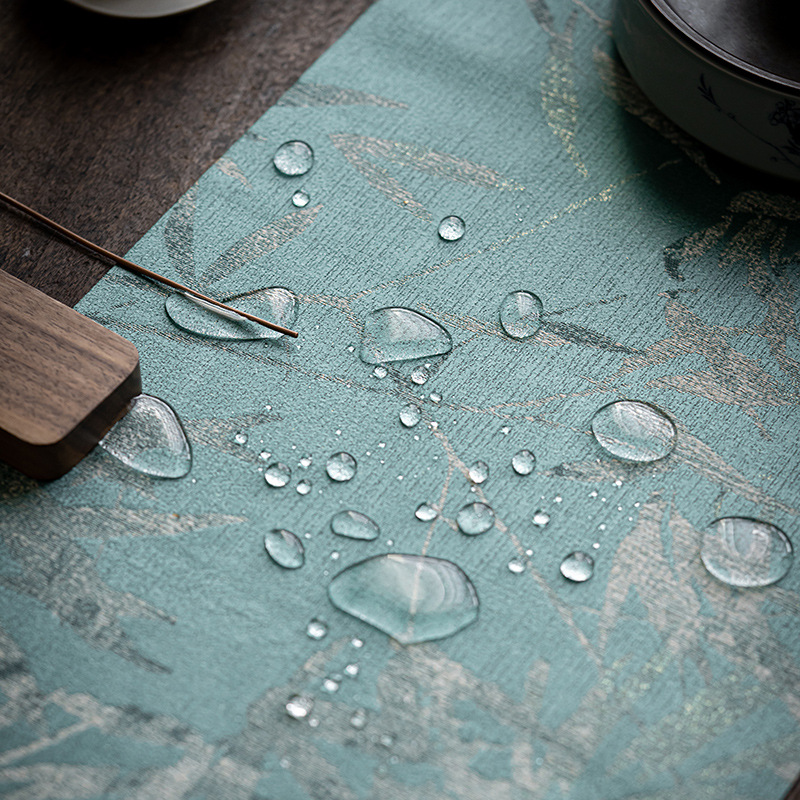 Khăn trải bàn hình chữ nhật lá cờ trà lớn dùng trong gia đình tiệc trà kiểu Trung Quốc đệm cách nhiệt Bộ trà Kung Fu Khăn trà pha khô