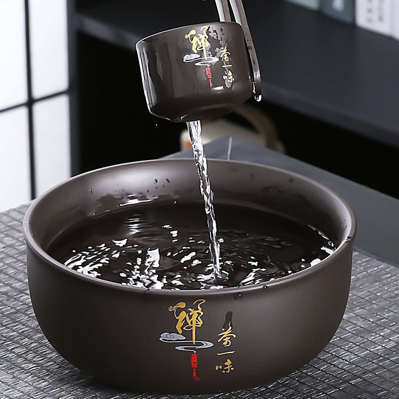 Bộ dụng cụ pha trà tử sa bộ dụng cụ pha trà tự động lười mẫu mới gia dụng khay trà nguyên bộ gốm sứ cao cấp tặng quà