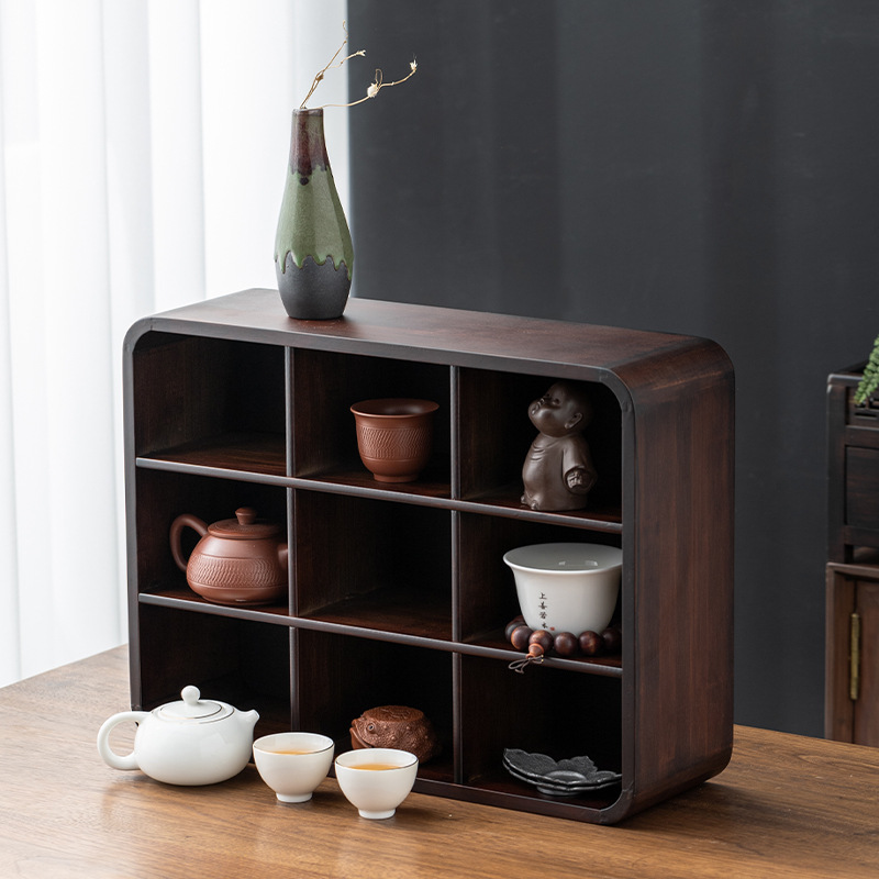 Giá đựng trà trên bàn, giá đựng đồ gốm nhỏ, Giá trưng bày ấm trà tử sa kiểu Trung Quốc, Giá đựng trà đạo