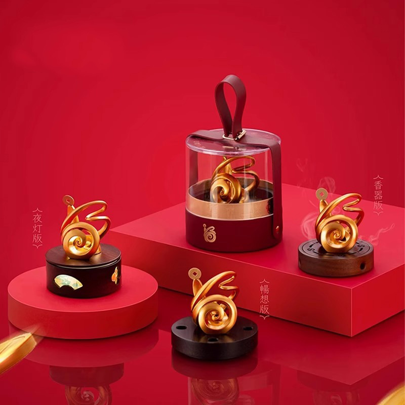 Deding Guochao Golden Snake gửi lời chúc phúc, đồ trang trí nhỏ để bàn sáng tạo, đồ trang trí học tập, quà tặng năm rắn, quà tặng năm mới