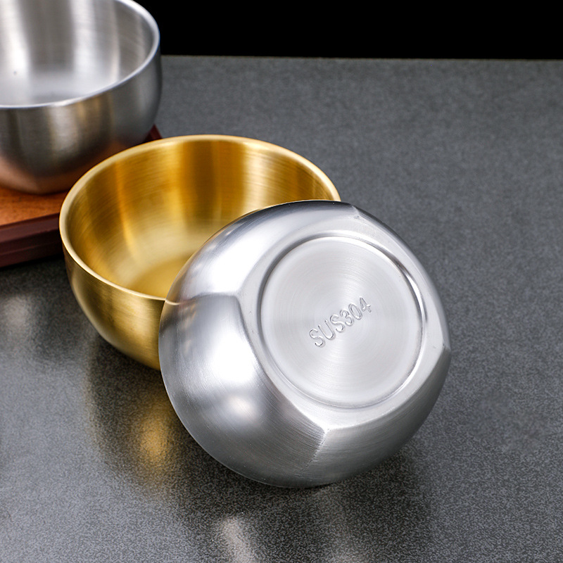 Chén 2 lớp inox 304, chén chống bỏng cho trẻ em, bát cơm Hàn Quốc size 10-12cm PBCP35