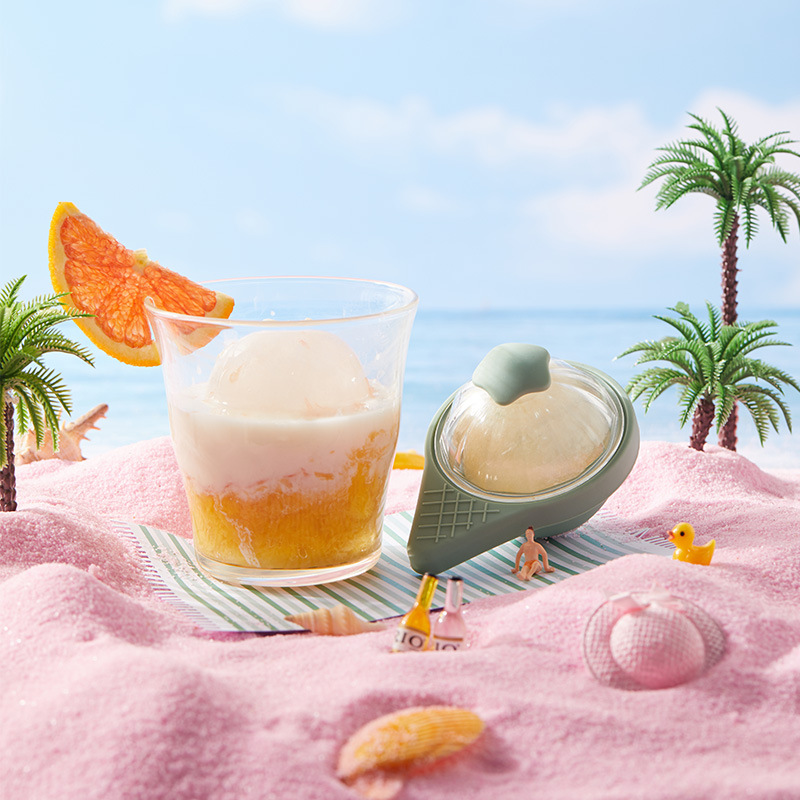 Kem Ice Hockey Khuôn thực phẩm Silicone cấp thiết bị làm đá Dụng cụ làm đá Big Ice Hockey Maker Large Tròn Ice