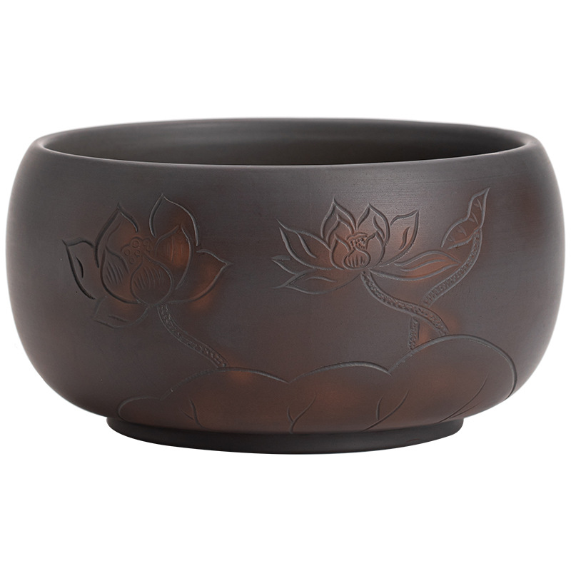 Thanh Tây Gốm Tím rửa trà dao nhảy thủ công không tráng men mờ nhỏ rửa cốc nước rửa nước Thùng xỉ trà Phụ Kiện Bộ trà