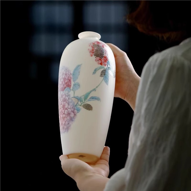 Ngọc bích ngọc bích sứ gỉ hoa bình hoa cao cấp phòng khách nghiên cứu văn phòng đồ trang trí văn phòng cắm hoa trang trí nhà quà tân gia