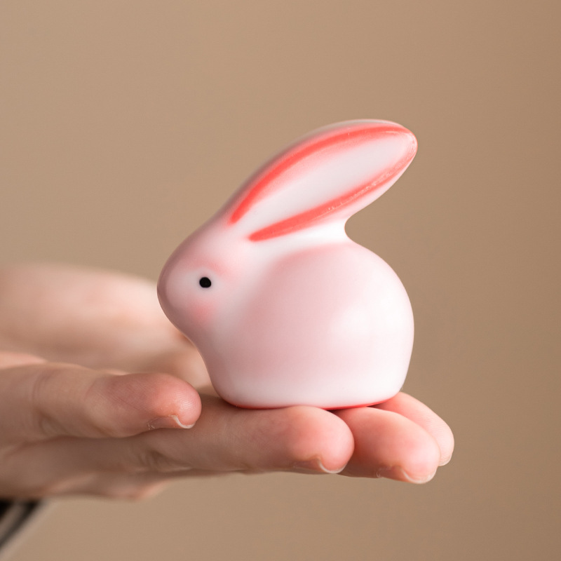 Ruyao mỡ lợn đông lạnh phủ bột Ru thỏ gốm sứ đồ trang trí vật dụng trà đạo phụ kiện trà đạo bàn trà đồ trang trí chơi trà