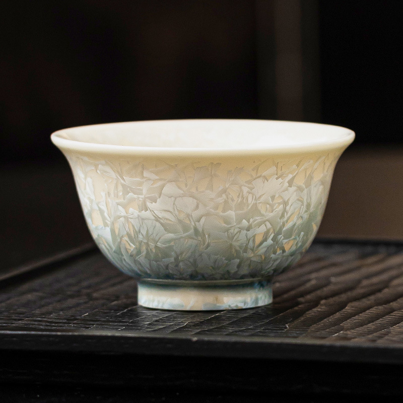 Cốc trà xanh hồ tráng men pha lê cốc chủ sở hữu sang trọng nhẹ cao cấp cốc trà lớn chuyên dụng cá nhân cốc uống trà đặc biệt tặng quà