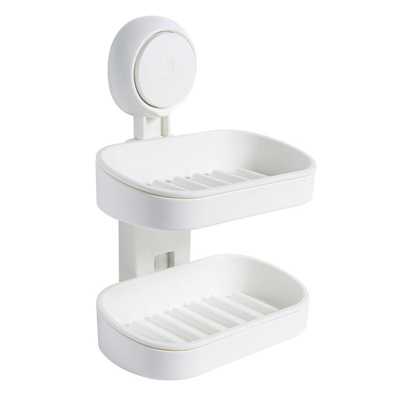 Hộp đựng xà phòng phòng tắm Taili, cốc hút không cần đục lỗ treo tường, giá để đồ thoát nước hai lớp cho vệ sinh cá nhân trong nhà