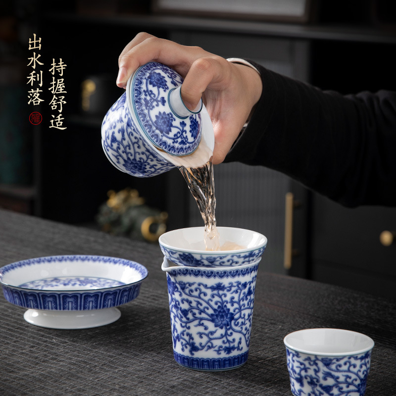 Cốc trà cốc trà cốc trà sứ Kung Fu gốm sứ gia dụng cốc trà cao cấp có nắp