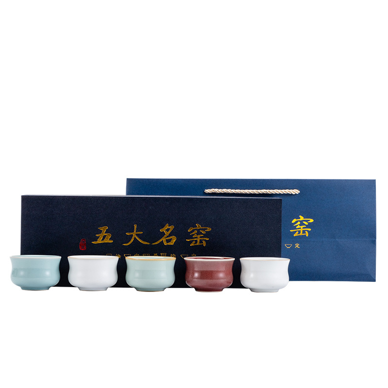Năm bộ cốc của chủ lò nổi tiếng, quà tặng doanh nghiệp, quà tặng khuyến mãi, hộp quà của lò Ru, lò Ge, lò Jun, quà tặng