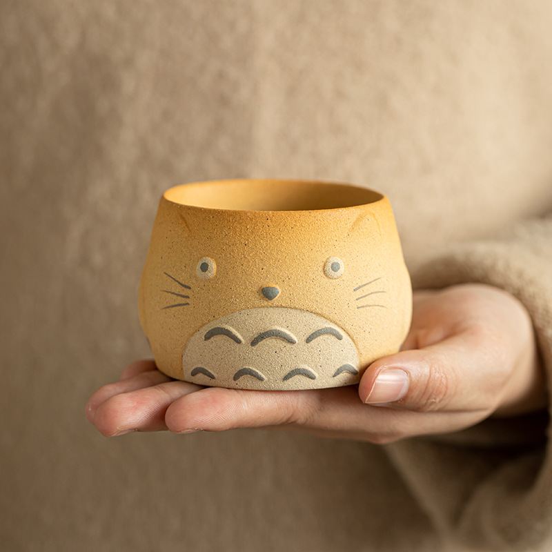 Cốc chủ nhân Totoro sáng tạo gốm sứ phong cách Nhật Bản cốc trà cốc đơn cốc uống trà gia dụng cốc trà cá nhân Cốc Trà Công Phu