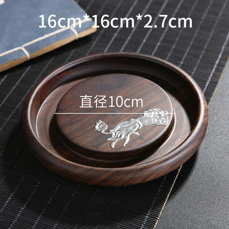 Gỗ đàn hương đen ấm bằng gỗ rắn có đệm ấm ấm trà đệm ấm trà tử sa giá đỡ khay trà phụ kiện bàn trà đạo bàn pha khô bán buôn trà đạo
