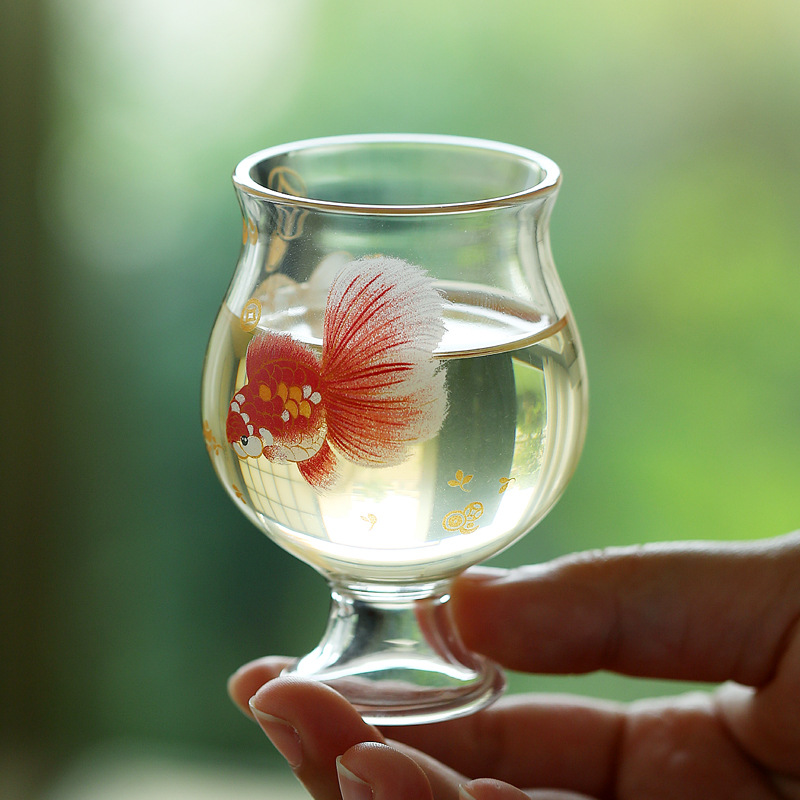 Ly thủy tinh nhỏ trong suốt cao cấp, chất liệu thủy tinh borosilicat cao, có đế cao, ly chính dùng để nếm trà xanh, ly đơn.