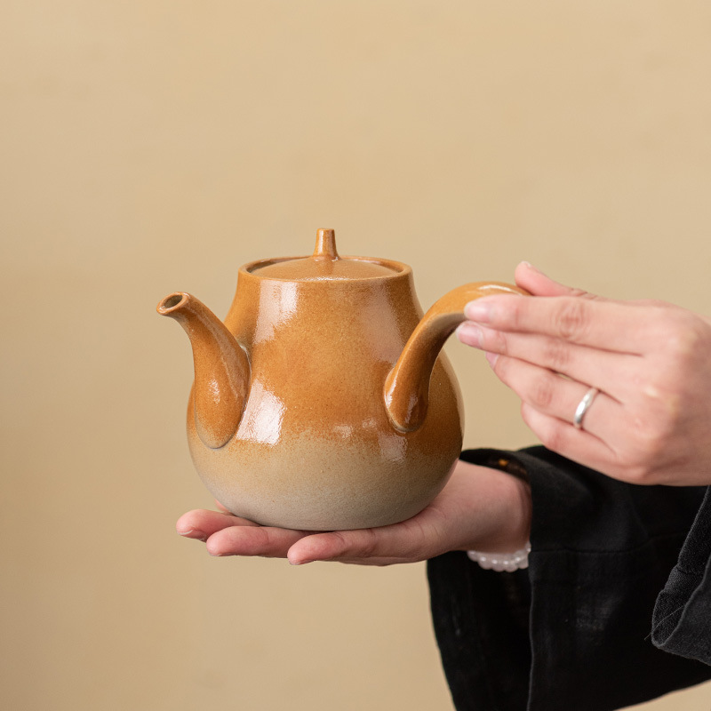 Ấm đun trà gốm thô ấm đun trà sữa nướng ấm đun trà nướng kiểu Nhật ấm bên hông ấm đun trà pha trà xung quanh bếp