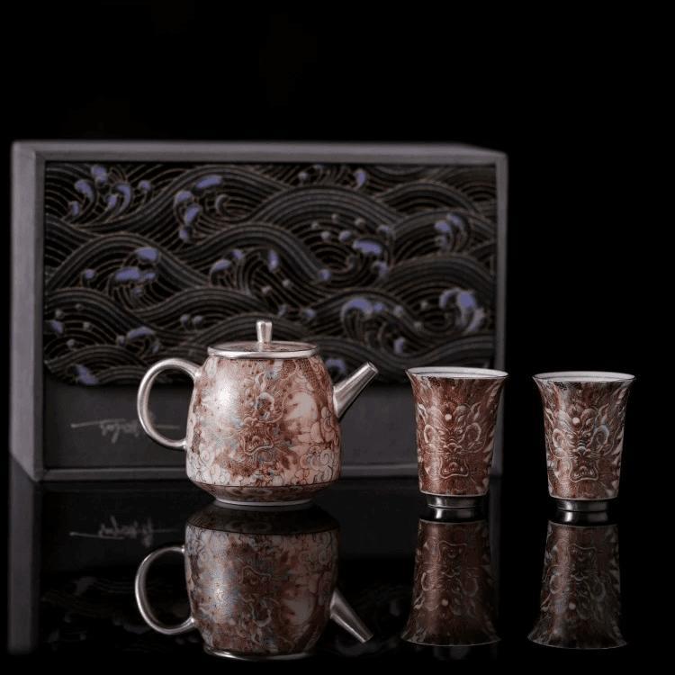 He Fu, Senliu, Yinxianglong, một ấm hai cốc, bộ trà nhỏ, ấm pha trà cao cấp sang trọng nhẹ, bộ trà Kung Fu, hộp quà