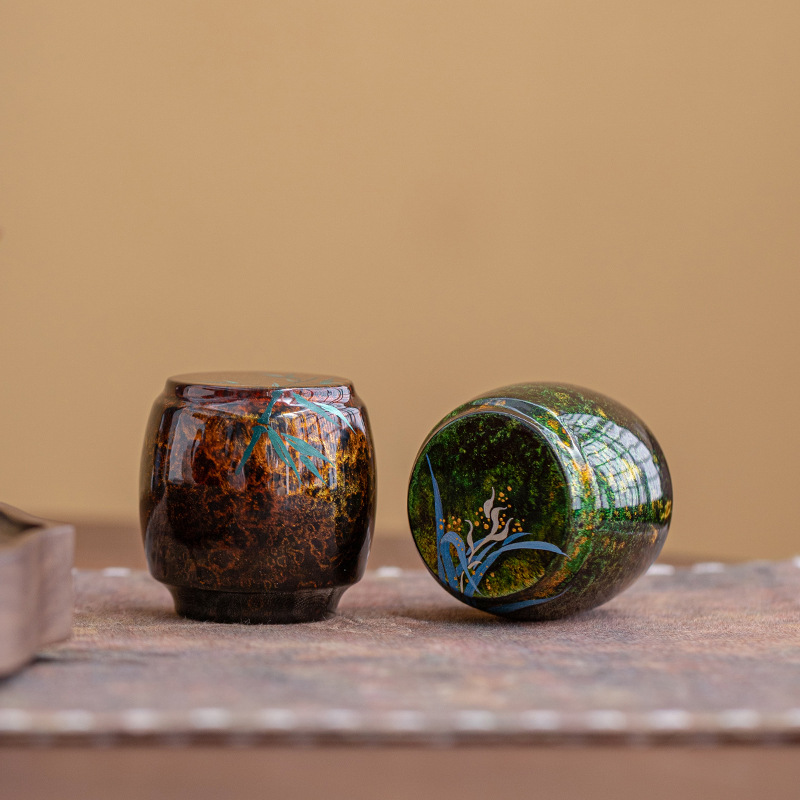 Bán buôn sơn mài lớn vẽ tay nắp nắp sơn mài thủ công nắp nắp nắp nắp nắp nắp nắp phụ kiện trà đạo