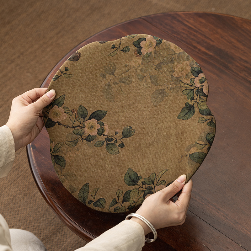 Thảm trải trà kiểu Trung Quốc đệm vải chống thấm bàn trà đệm cách nhiệt vải sợi mây thơm phong cách Trung Quốc chiếu pha khô hai mặt