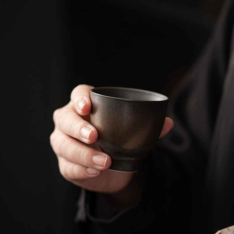 Cốc sớm yên tĩnh phong cách cổ cốc trà gốm thô cổ điển thủ công kiểu Nhật cốc trà gốm sứ Kung Fu thơm cốc nhỏ đơn