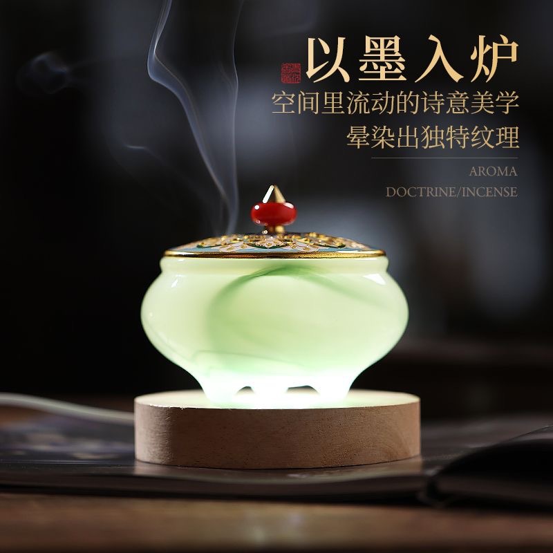 Lư hương men tráng men, lư hương trong nhà cổ, lư hương, lư hương gỗ đàn hương trầm hương, lư hương cao cấp