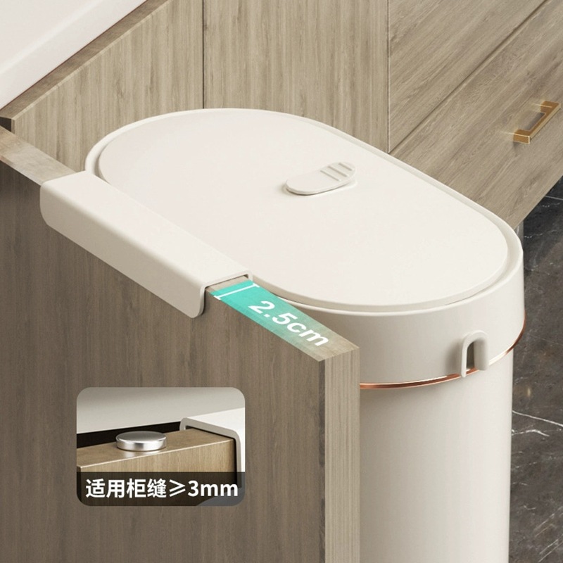 Thùng RÁC TREO TƯỜNG, nhà bếp gia dụng, nhà vệ sinh, nhà vệ sinh, khe hở đặc biệt có nắp, Thùng đựng rác nhà bếp kiểu mới