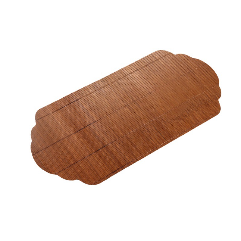 Thảm trà tre, thảm ăn cách nhiệt hai mặt, khăn trải bàn, vải nghệ thuật, Phụ Kiện Bộ trà tre đan, thảm trà Thiền kiểu Trung Quốc mới chống thấm nước