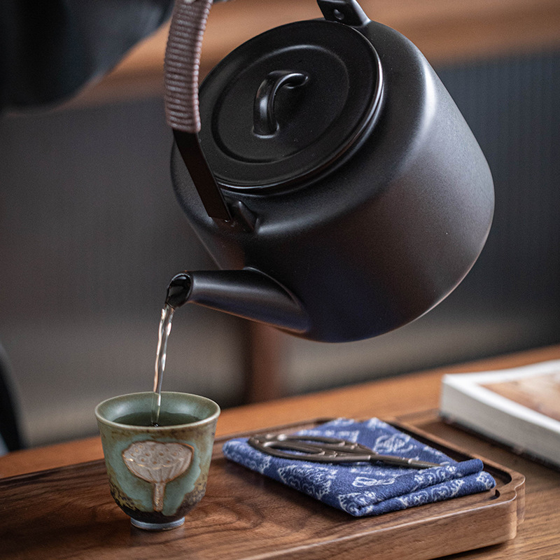 Tiliang Hanyun Ấm pha trà gốm sứ nấu trà xung quanh bếp than dung tích lớn ấm pha trà ấm trà cổ điển gia dụng